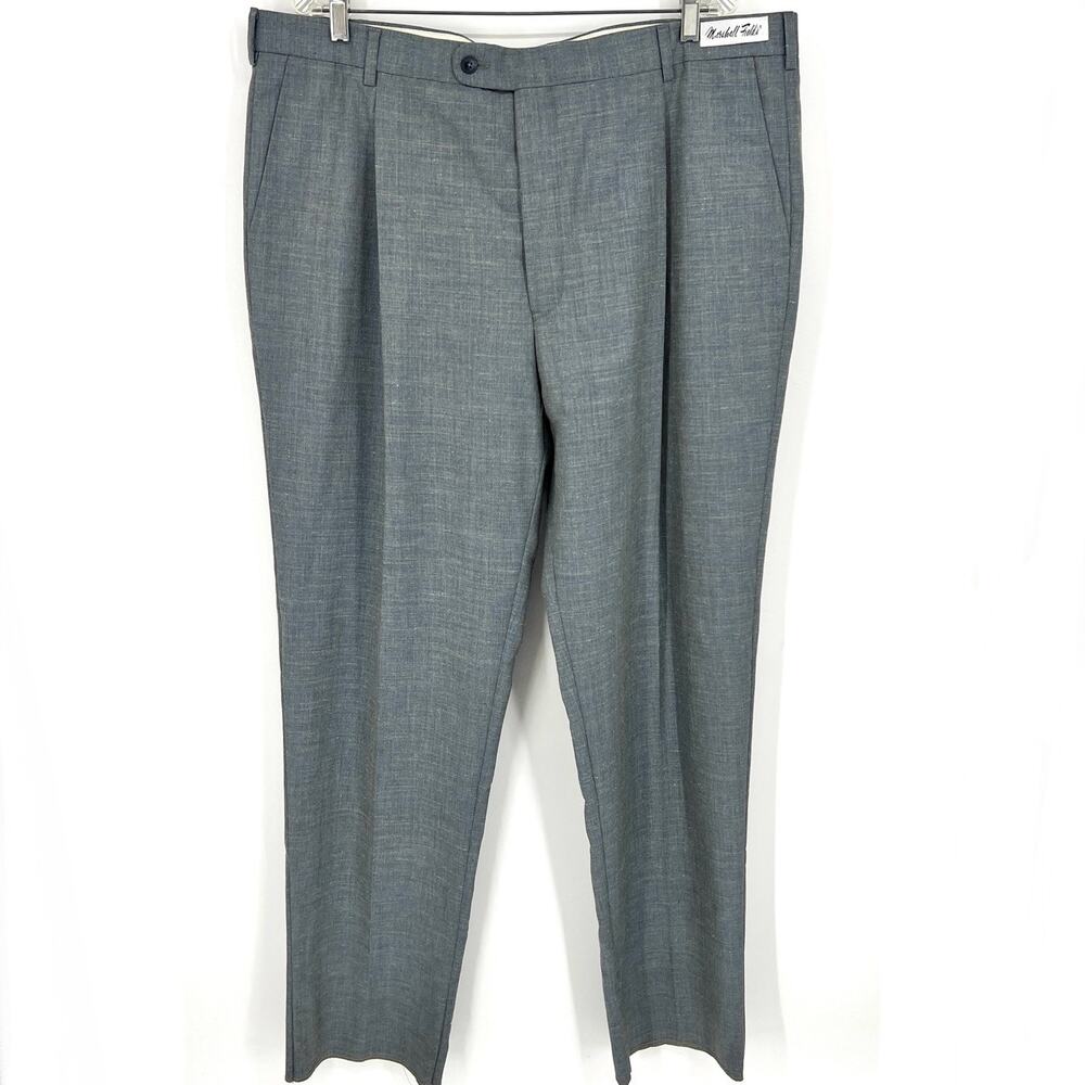 Vintage Marshall Fields Mens Wool Linen Silk Trousers Size 41 Waist Raw Hem NEW